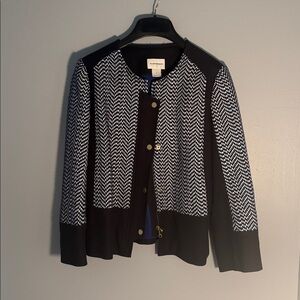 Club Monaco Navy and White Woven Jacket